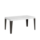 Tavolo Allungabile 120/380x90 cm Flame Premium Bianco Frassino Gambe Antracite      