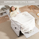 Poltrona Reclinabile Elettrica con Telecomando 80x83x104 cm in Tessuto Effetto Velluto Crema   