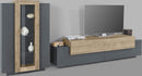 Parete Attrezzata Mobile TV e Vetrina 200x85x120,5 cm Coro Grigio Antracite Opaco/Rovere Wotan  