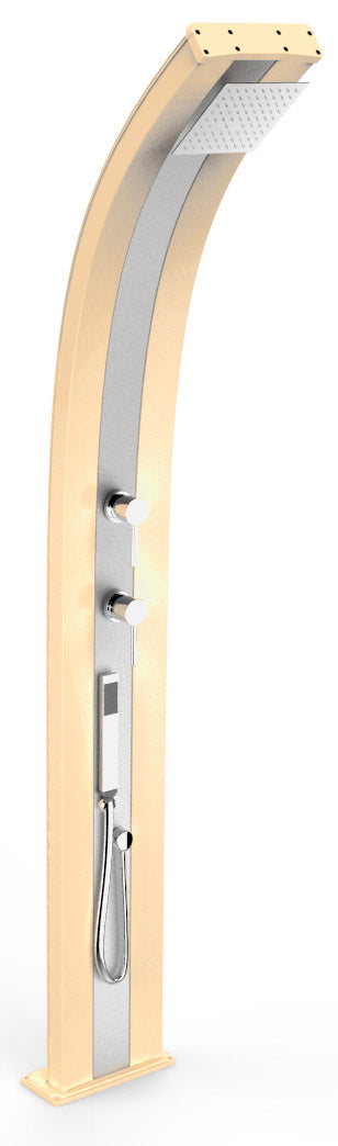sconto Doccia da Esterno Giardino Miscelatore e Doccetta Mobile Arkema Dada Fascia Inox Champagne Bronze