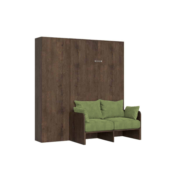 prezzo Letto Matrimoniale Francese A Scomparsa 140 Kentaro Con Divano E Colonna Noce e Verde