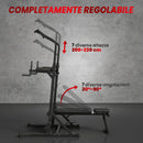 Power Tower Pieghevole Stazione Fitness Multifunzione Regolabile in 7 Posizioni con Sbarra Trazioni Dip Station Pull UP Station      