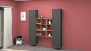 Parete Attrezzata Soggiorno 170x30x180 cm Maruska n°31 Grigio Antracite Opaco