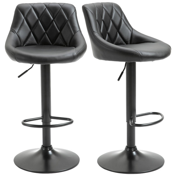 Set mit 2 Barhockern 46,5 x 48 x 84,5-106,5 cm in schwarzem Kunstleder sconto