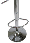 Sgabello con Alzata a Gas e Seduta Girevole in Polipropilene e Similpelle Vandi Bianco e Rosso