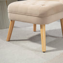 Poltrona da Soggiorno e Camera 60x66x79 cm Trapuntata a Bottoni in Velluto Beige  