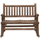 Panchina da Giardino a Dondolo 2 Posti 112x67x93 cm in Legno di Abete  Rustico