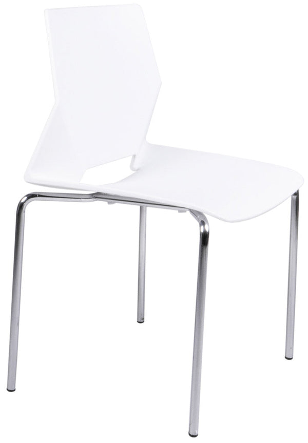 sconto Stuhl aus Polypropylen und Chromo Vandi White