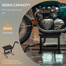 Cavalletto Alzamoto max 150kg con Superficie in Gomma e Manovella 48x34x43 cm in Acciaio Nero