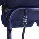 Dondolo da Giardino 3 Posti Altalena per Esterno Acciaio + Tettuccio BLU Bianco