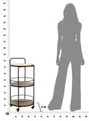 Carrello Arex 40x41,5x82 cm in Ferro e MDF Nero e Marrone