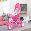 Triciclo Passeggino con Seggiolino Reversibile per Bambini Rosa