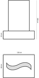 Cascata a Parete Verticale 120x200x60 cm in Acciaio Platino