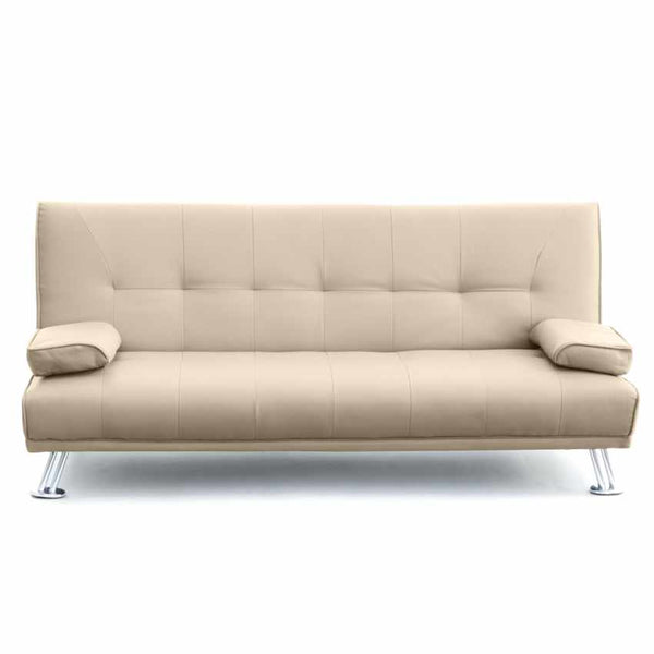 acquista Schlafsofa 181 x 85 x 88 cm aus beigem Kunstleder