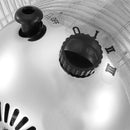 Ventilatore da Tavolo 4 Pale 3 Velocità 50W in Acciaio Laminato e Alluminio Argento      