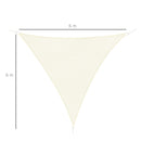 Tenda Vela da Giardino Triangolare 6x6x6m in HDPE Crema 