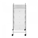 Carrello multifunzione Porta oggetti estetista casa 4 cassetti bianchi con ruote