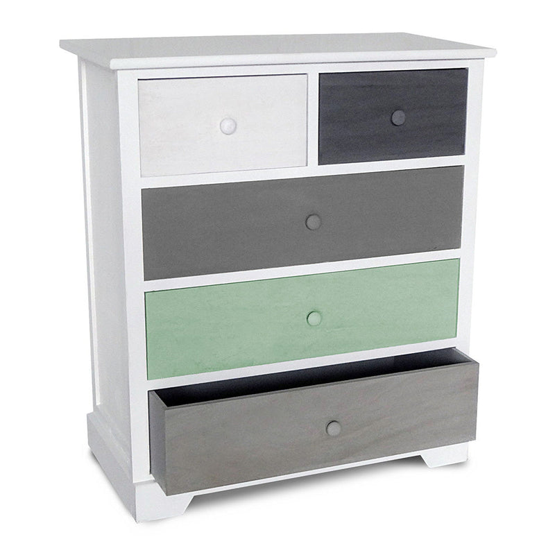 Cassetiera con 5 Cassetti in Legno Paulownia Multicolor Fadi