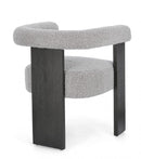 Sedia 70x60x71 cm Agape in Bouclè Nero/Grigio