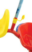 Triciclo a Pedali Primi Passi per Bambini con Maniglione Genitoriale Rimovibile e Vano Contenitore Disney Mickey Mouse Giallo e Rosso  