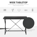 Scrivania da Ufficio Compatta 100x60x75,5 cm in Metallo e MDF Nera