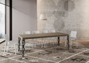 Tavolo Allungabile 120-224x90x77 cm Karamay Tortora Telaio Antracite 
