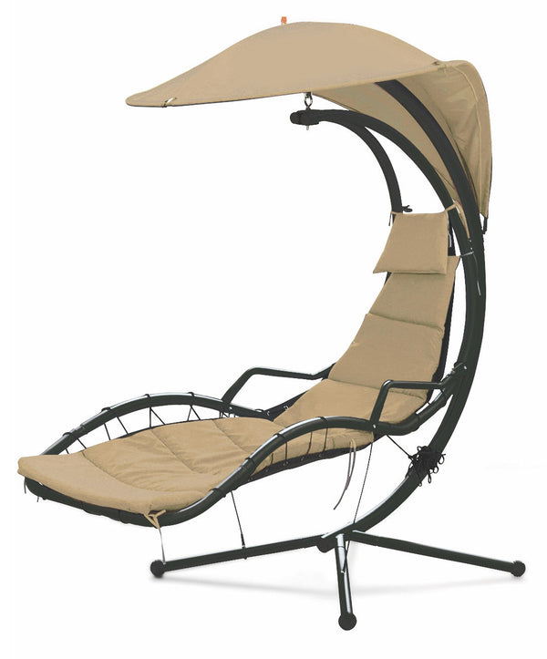 Garden Swing Hängematte aus Eisen und Textilene mit Soriani Malibù Beige Sonnenschirm online