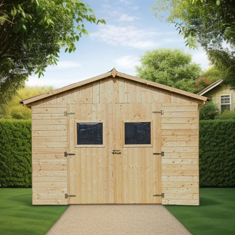 Casetta Box da Giardino 2,8x2 m Senza Pavimento in Legno Picea Massello 16mm Eden