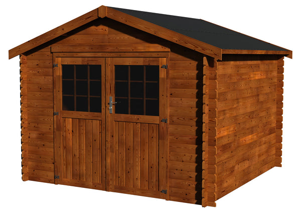 online Casetta Box da Giardino per Attrezzi 3,17x3,03m Senza Pavimento in Legno Abete 28mm Flora Traite