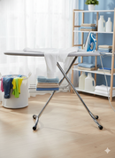 Asse da Stiro Rugby Profi 125x46 cm Salvaspazio Ampia Area con Ripiano Sottostante Gambe Triple in Acciaio