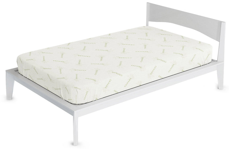 Coprimaterasso in Poliestere e Fibra di Canapa Verde Chiaro Varie Misure