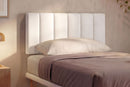 Letto Singolo con Rete Rivestita Similpelle Bianco Tessis Testata Vertical Varie Misure