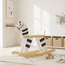 Cavallo a Dondolo per Bambini 1,5-3 Anni 68x26x53 cm con Base Larga in Legno MDF e Multistrato Multicolore      