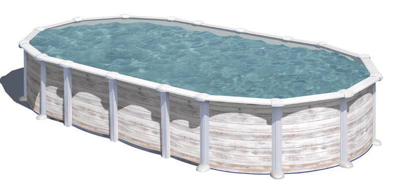 Piscina Ovale Fuori Terra 730x375xh132 cm in Acciaio e PVC Gre Islanda