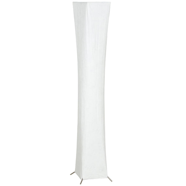 Lampada da Terra Moderna 25x25x129 cm con Interruttore a Pedale in Acciaio e Tessuto Bianco e Argento prezzo