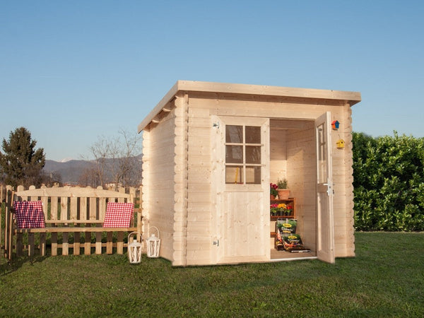 acquista Casetta Box da Giardino Porta Utensili 300x300 cm Senza Pavimento Asia in Legno di Abete Grezzo