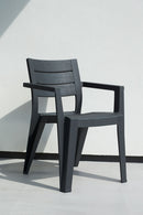 Set 6 Sedie da Giardino Keter Julie 61,5x58,5x79 cm Effetto Legno Grafite 