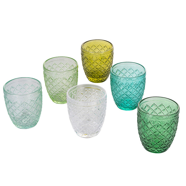Set mit 6 Castle Greenery Wassergläsern in Villa d'Este Home Tivoli Green Glass prezzo