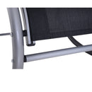 Sedia a Dondolo da Giardino Impermeabile in Alluminio Nero 120x61x88 cm 