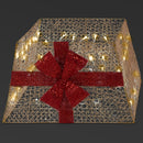 Gonna per Albero di Natale a Pacco Regalo 45x45x27,5 cm con 40 LED Bianco Caldo