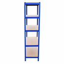 Set 9 Scaffali ad Incastro Piani in MDF Struttura in Acciaio Blu