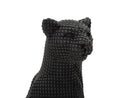 Statua Leopardo Seduto Nero 15x10x27 cm in Poliresina