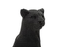Statua Leopardo Seduto Nero 15x10x27 cm in Poliresina