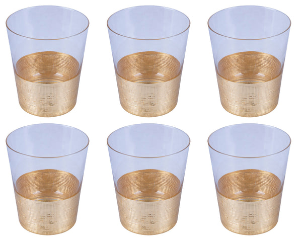 Set 6 Gold Party Wassergläser in Transparent und Gold Villa d'Este Home Tivoli Glas acquista