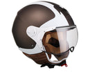 Casco Demi-Jet per Scooter Visiera Sagomata CGM Positano 107V Marrone Opaco Varie Misure