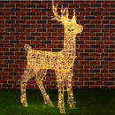 Renna Natalizia Luminosa Gigante 120x68x25 cm 240 LED da Esterno in Plastica e Metallo Bianco Caldo      