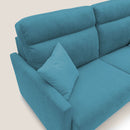 Divano Letto 3 Posti 196x102x97 cm in Tessuto Azzurro
