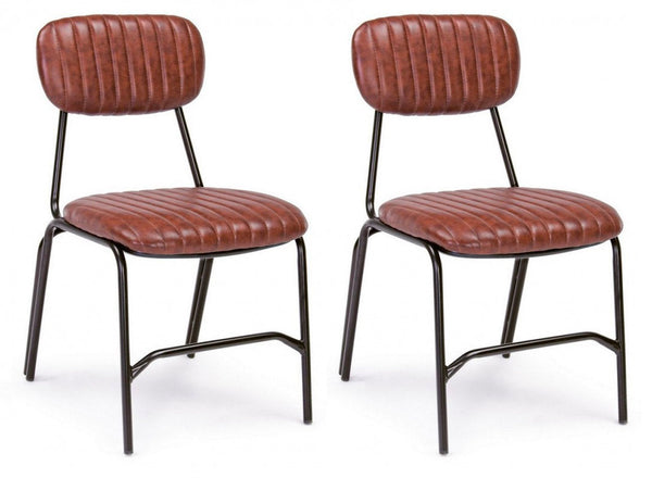 Set 2 Sedie 44x55x78h cm Debbie Arancio Scuro Vintage sconto