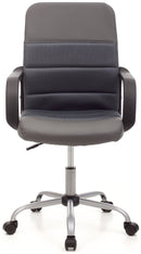 Sedia da Ufficio Operativa in Similpelle e Tessuto Soft Grigia