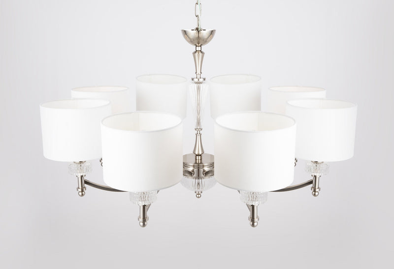 Lampadario Neoclassic in Metallo e Vetro Alicante Nickel